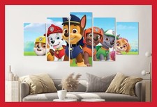 5 TOILE POSTER GÉANT LA PAT PATROUILLE PAW PATROL JEU JOUET ENFANT DECO STICKERS