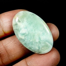 Cabochon en cristal d'Aragonite bleu naturel pierre précieuse forme ovale en ...