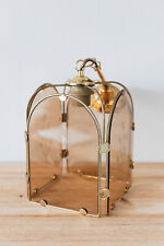 Luminaires Suspensions Vintage en Verre Fumé et Métal Doré