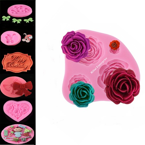 Roses fleur nœud silicone - roses,