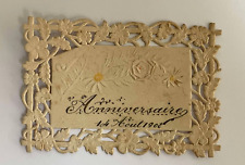 ANCIENNE CARTE DE VOEUX CARTE D'ANNIVERSAIRE 1902 FLEURS