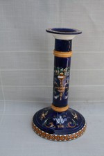 Bougeoir Gien décor Renaissance bleue possibilité électrifier