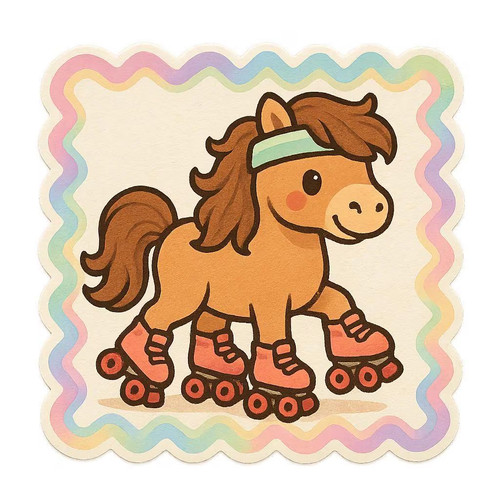 Poney shetland sur patins - poney, à