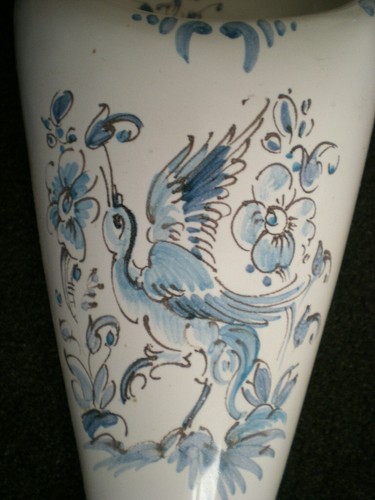 Superbe porte bouquet bleu - porte,