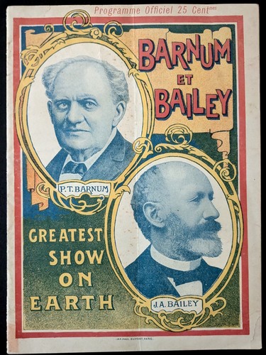 Programme barnum bailey - barnum, et