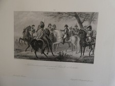 GRAVURE  Napoleon donnant l'ordre avant la bataille d'austerlitz 2 decembre 1805