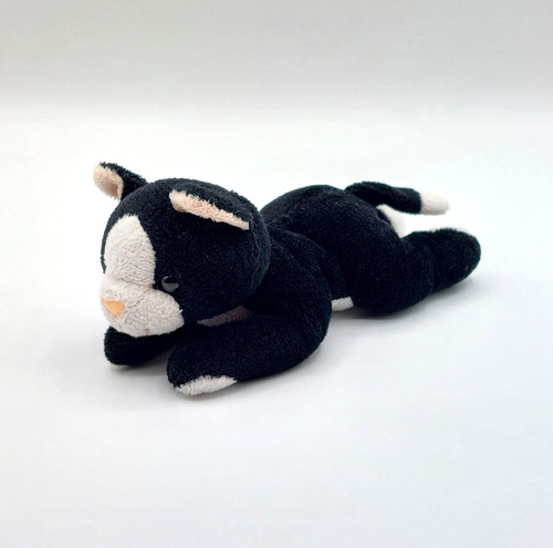Petite peluche chat noir blanc