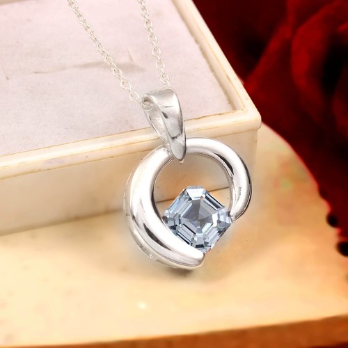 Aigue marine pendentif 925 - aigue-marine,