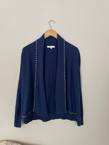 Sandro cardigan bleu laine