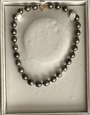 COLLIER PERLES DE TAHITI  29 PERLES Diametr 5 mm 39 CM MONTURE OR