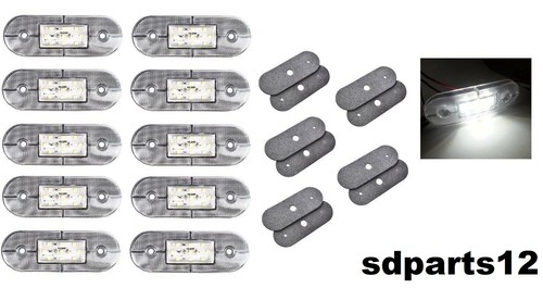10x 24v led blanc - blanc, feux