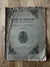 Livre Recueil Généalogies