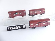 6250 / 6251 JOUEF FRANCE HO 3 WAGONS TYPE COUVERT A ESSIEUX DONT 1 SERNAM