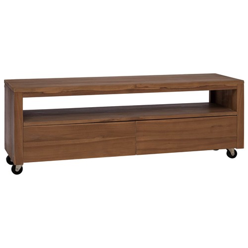 Bois teck massif meuble tv - bois,
