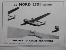 4/1952 PUB SNCAN NORD 2501 NORATLAS FREIGHTER TRANSPORT AERIEN ORIGINAL AD