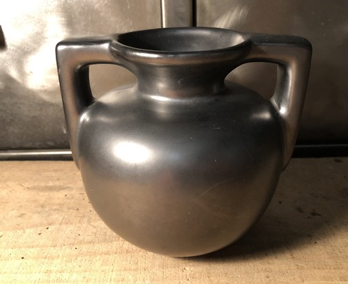 Vase céramique noir ansé - vase,