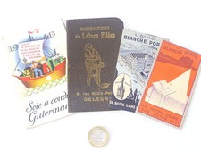 4 CALENDRIERS AGENDAS PUB BLANCHE PORTE SOIE GUTERMANN LAINE FILÉE ORLEANS 1930