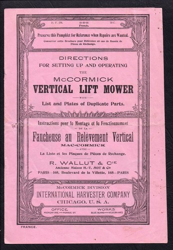 Brochure faucheuse mac cormick - faucheuse, mac-cormick