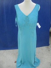 Robe N°55 cocktail soirée bleu turquoise + étole broderie T46  MIRALINA 