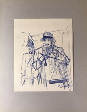 Georg Schott * 1906 Portrait de police avec capot à boutons homme avec...