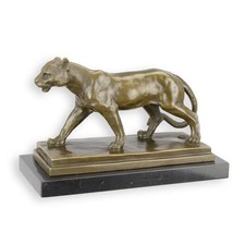 STATUE MODERNE SCULPTURE BRONZE LIONNE