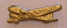 Pin's WW2 DOUGLAS C-47 SKYTRAIN DC-3 USAF CARLOFF silver tone vintage pin badge