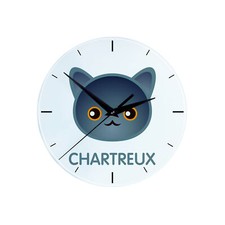 Chartreux horloge avec un chat