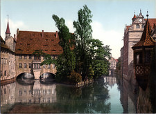 Deutschland, Nürnberg. Heil. Geistspital. vintage print photochromie, vintage 