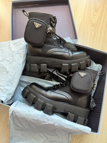 Bottes motardes noires prada - noires,