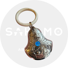 Hochet ancien en argent – France, fin XIXe / début XXe – décor émaillé