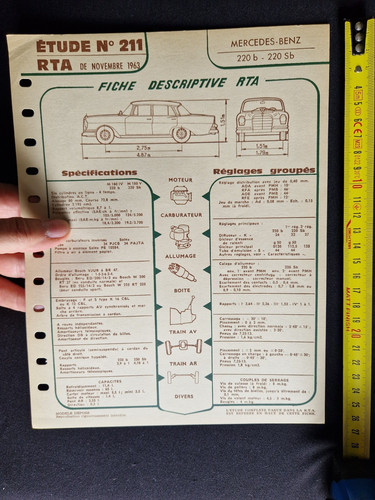 Mercedes benz 220 fiche - benz, n°