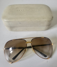MARC JACOBS Lunettes de soleil monture dorée verres fumés dégressifs avec étui