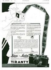 Publicité ancienne appareil photo Leica de Leitz Tiranty  1935 issue de magazine