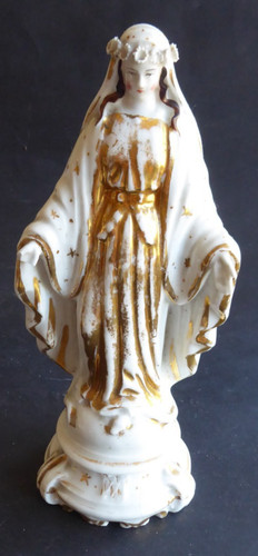 Vierge porcelaine vieux paris - porcelaine,