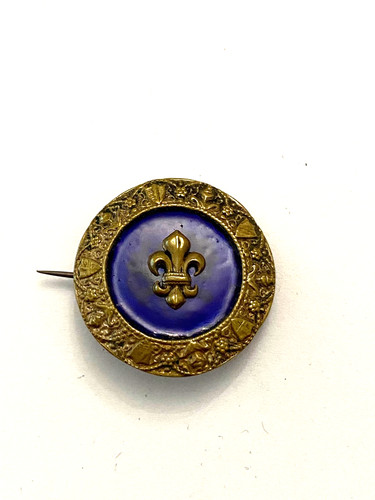 Ancienne broche laiton et - en,