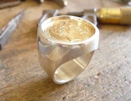 Chevalière argent ronde