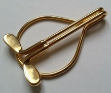 PINCE A BILLETS vintage CLUBS DE GOLF SPORT métal doré