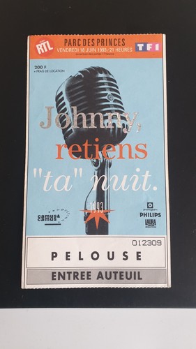 Billet ticket concert johnny - ticket,