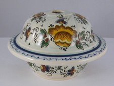 ANCIENNE SUSPENSION PIECE DE LUSTRE LUMINAIRE EN FAIENCE DELFTS  W147H