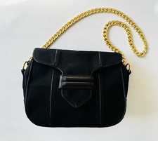 Sac chaîne en toile et cuir