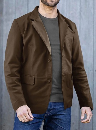 Blazer cuir marron pour - marron,