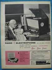 Publicité Papier - radio + électrophone  PATHE MARCONI de 1959