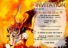 5 ou 12 cartes invitation anniversaire fairy tail natsu REF 344