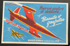 BUVARD PUBLICITAIRE " BISCUITS VIGNALS  -LYON  AVION TRIDENT   "
