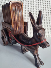 DISTRIBUTEUR DE CIGARETTES EN BOIS CHARETTE ANE VINTAGE Tabac Tabatière Boîte 