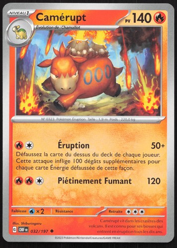 Carte pokémon camérupt - carte,
