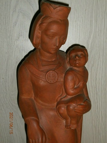 Ancienne statue platre peint - ancienne,