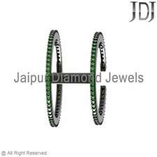 1.16ct Naturel Pierre Chromé Diopside Précieuse 925 Bague en Argent Fin Bijoux