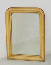 miroir Louis Philippe patine antique à moulure fond bois  . XIX siècle .