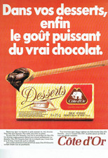 Publicité Advertising 0825  1985   chocolat Cote d'Or desserts